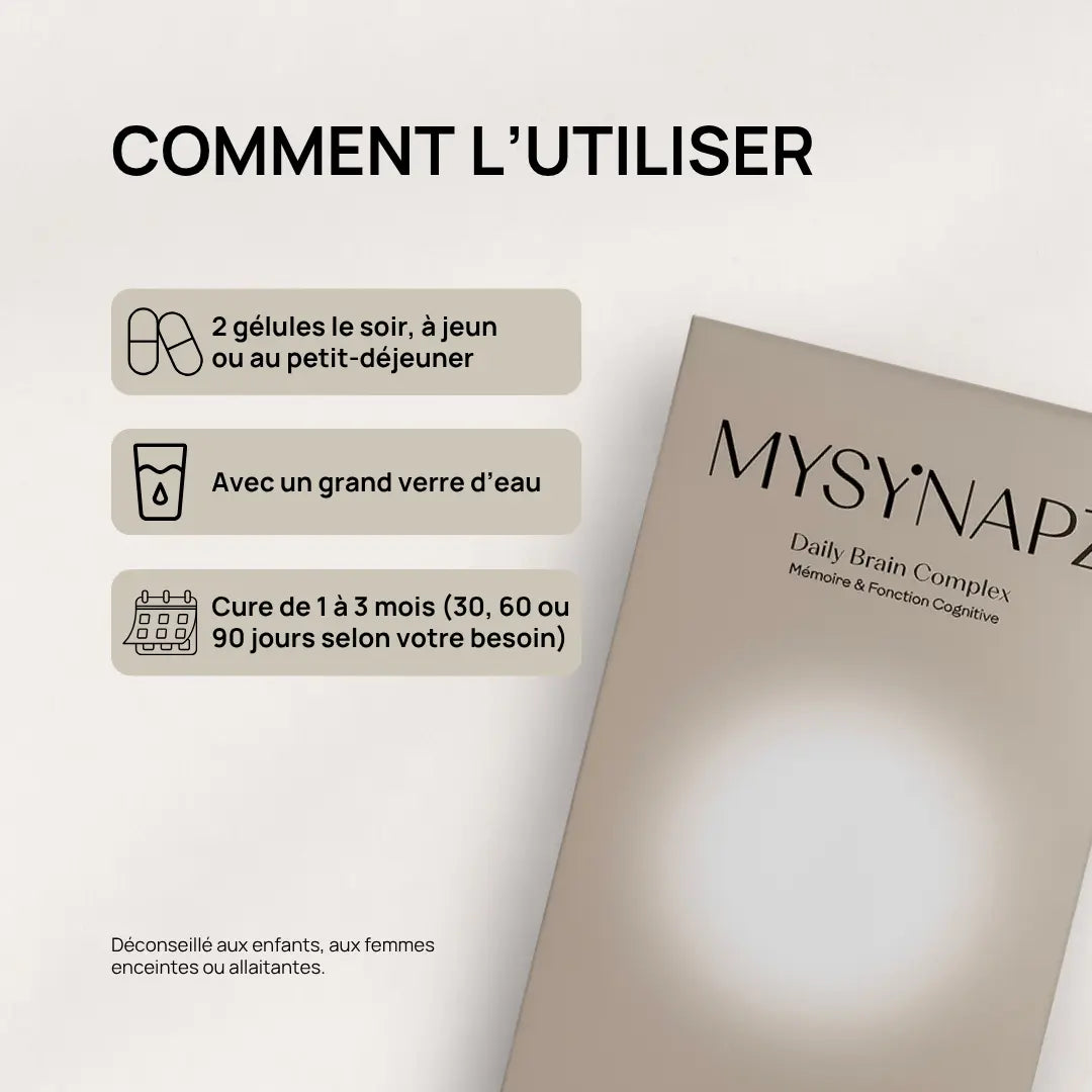Conseils d’utilisation de la cure Daily Brain Complex MySynapz