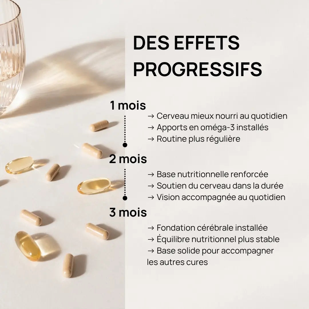 Effets progressifs de Daily Brain Nutrition sur les apports en oméga-3 et le soutien cérébral