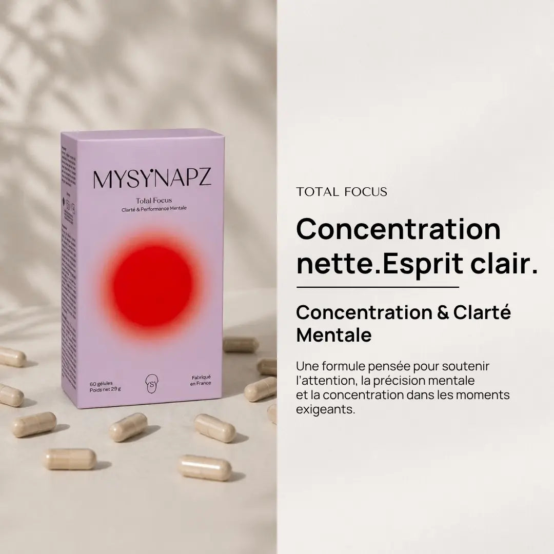 Complément alimentaire MySynapz Total Focus pour la concentration et la clarté mentale