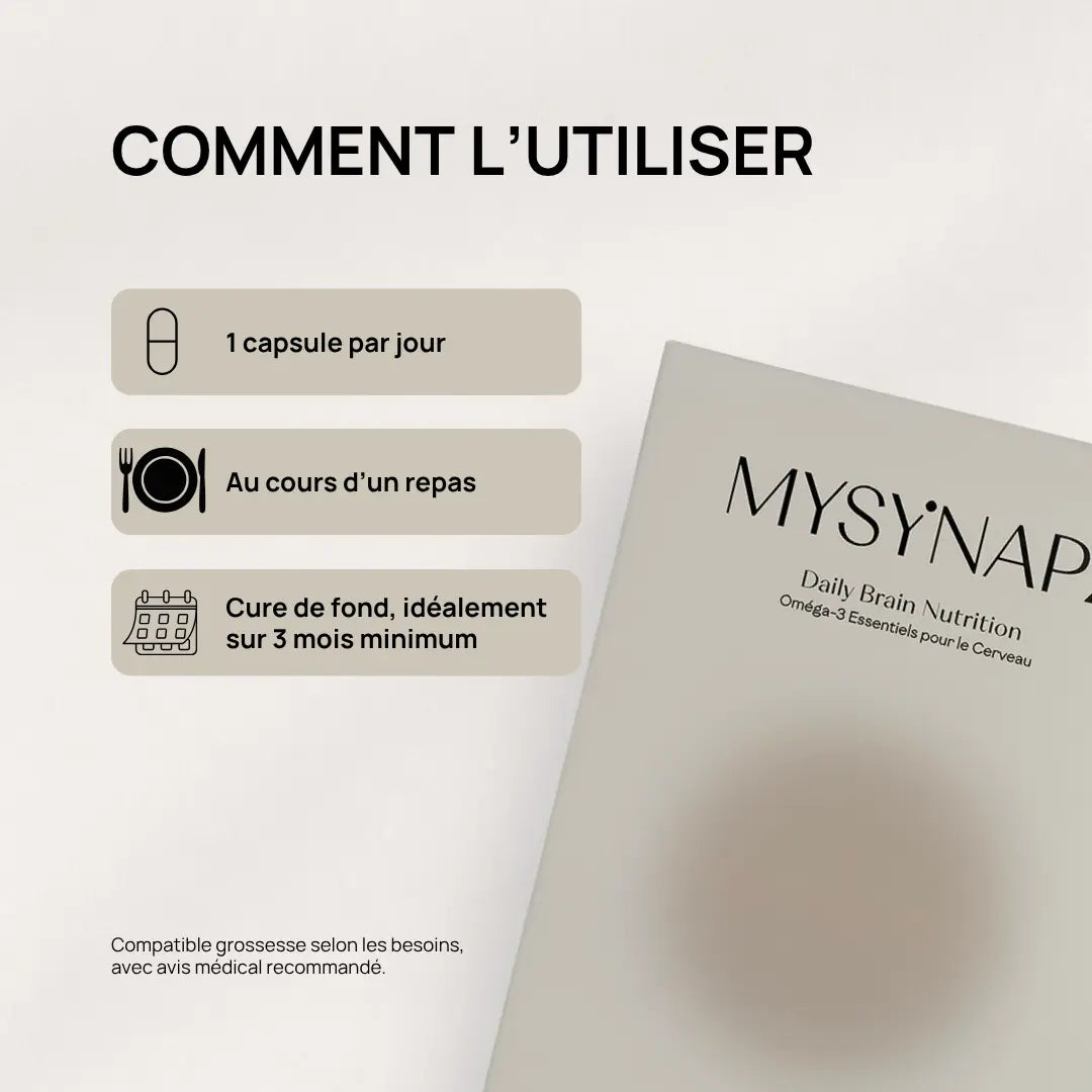 Conseils d’utilisation de la cure Daily Brain Nutrition MySynapz