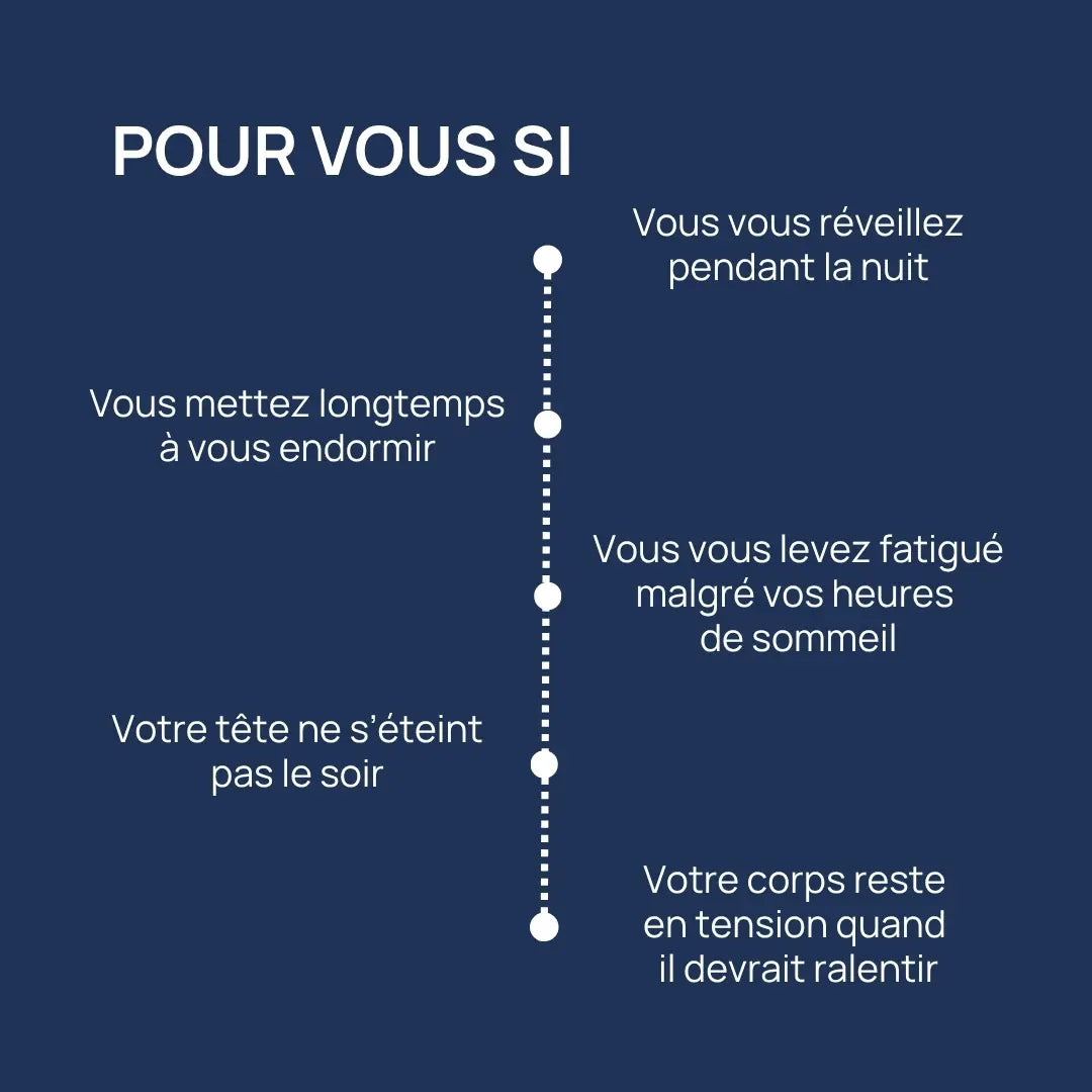 Signes liés aux difficultés de sommeil et au stress nocturne avec Deep Sleep