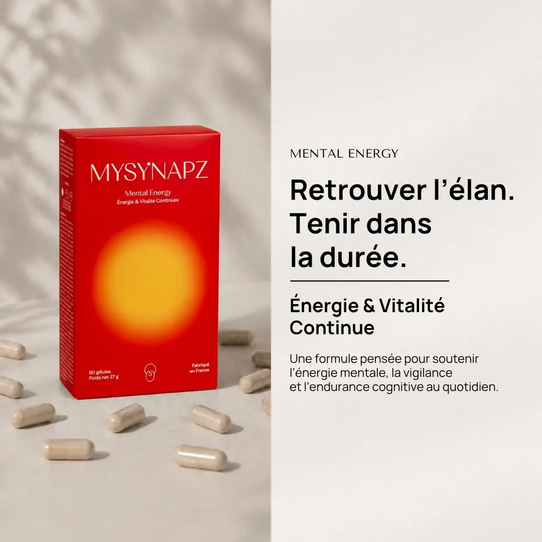 Complément alimentaire MySynapz Mental Energy pour l’énergie mentale et la vitalité continue