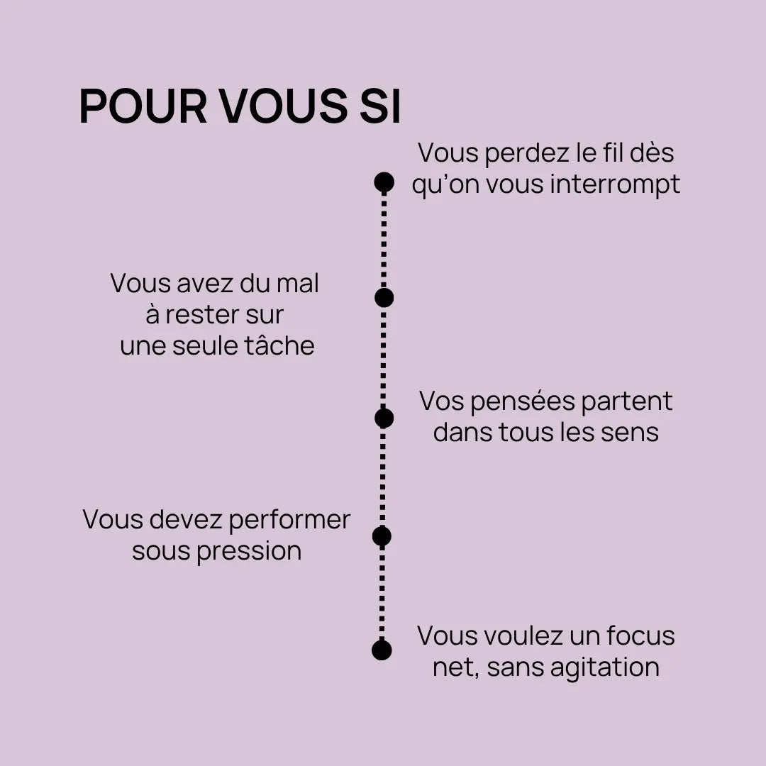 Symptômes liés au manque de concentration et à la dispersion mentale avec Total Focus MySynapz